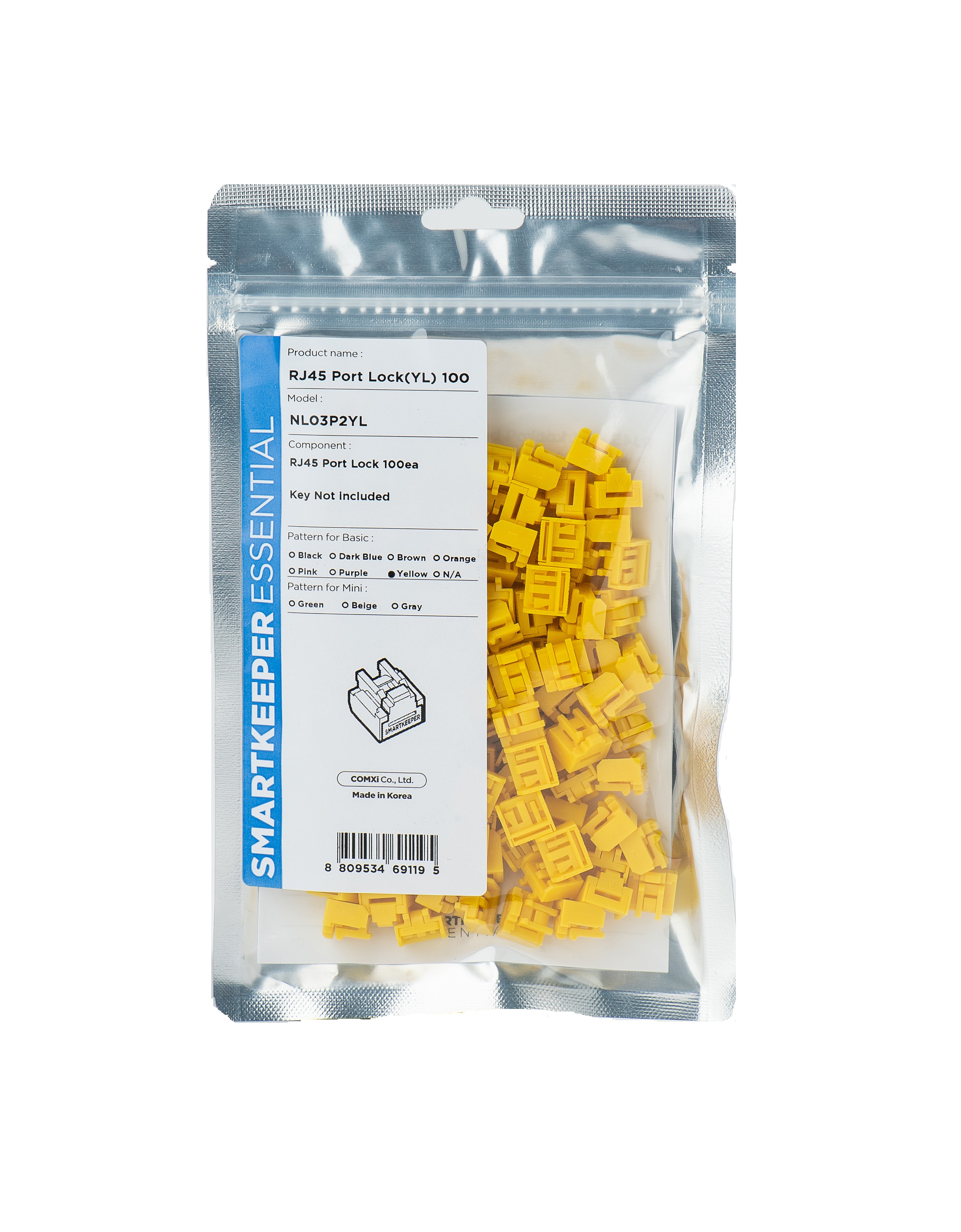 Smartkeeper NL03P2YL bloqueador de puerto RJ-45 Amarillo 1 pieza(s) -