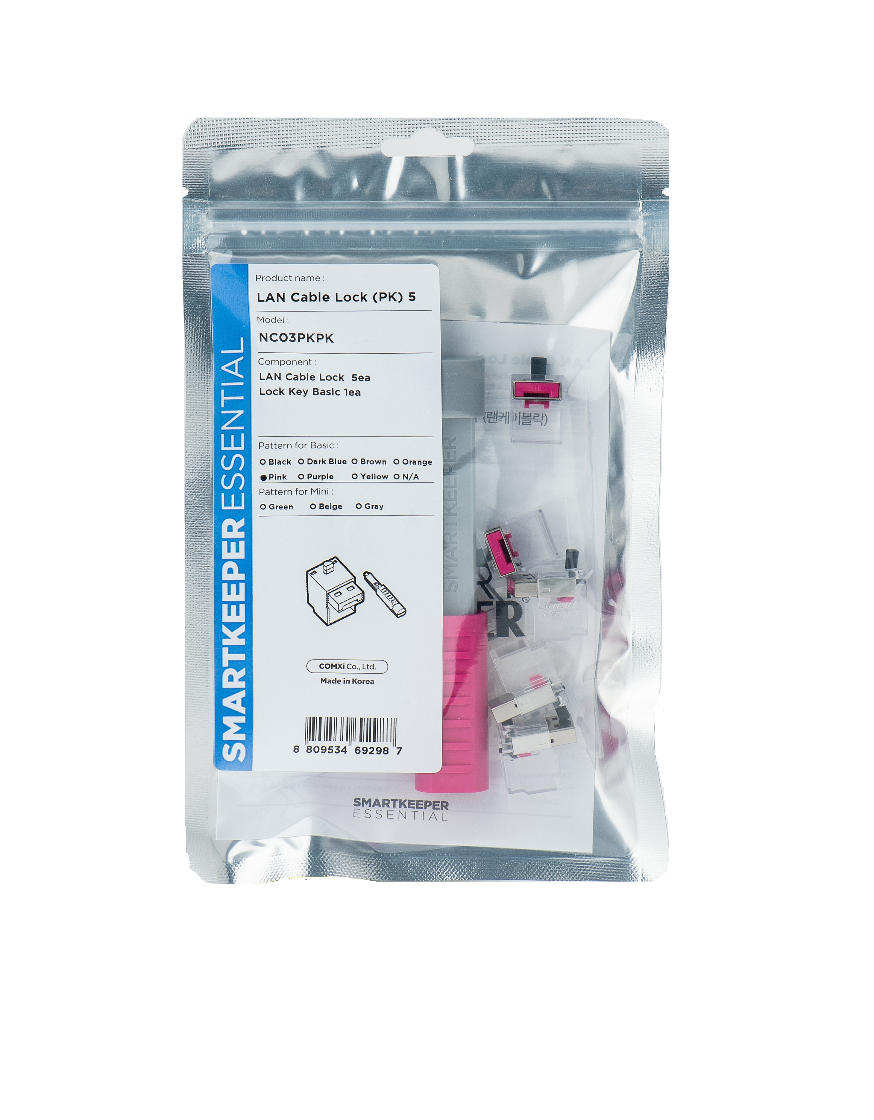 Smartkeeper NC03PKPK port blocker Port blocker + key RJ-45 Pink 1 pc(