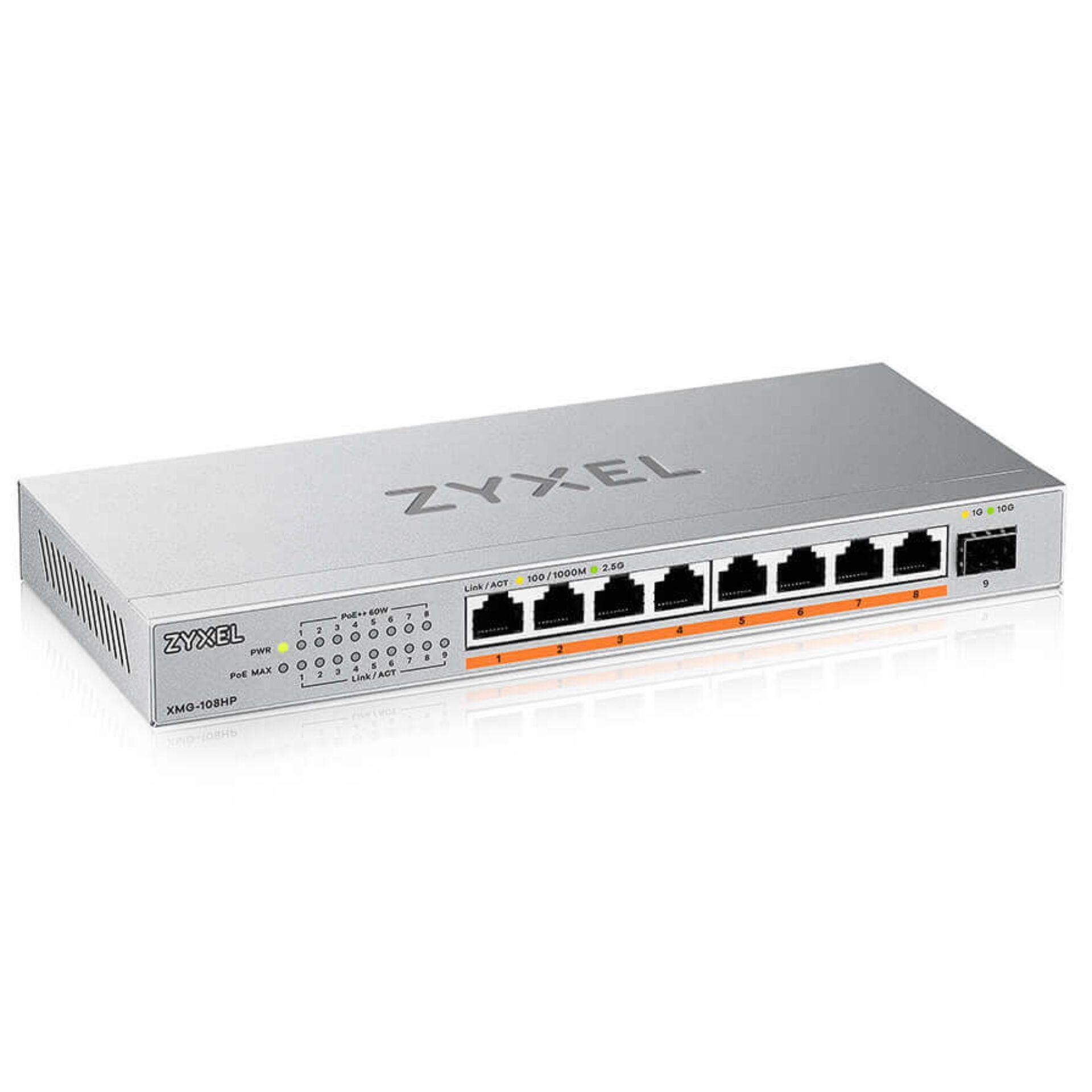 ZyXEL XMG-108 8 Port 10/2,5G MultiGig PoE++ Switch unmanaged