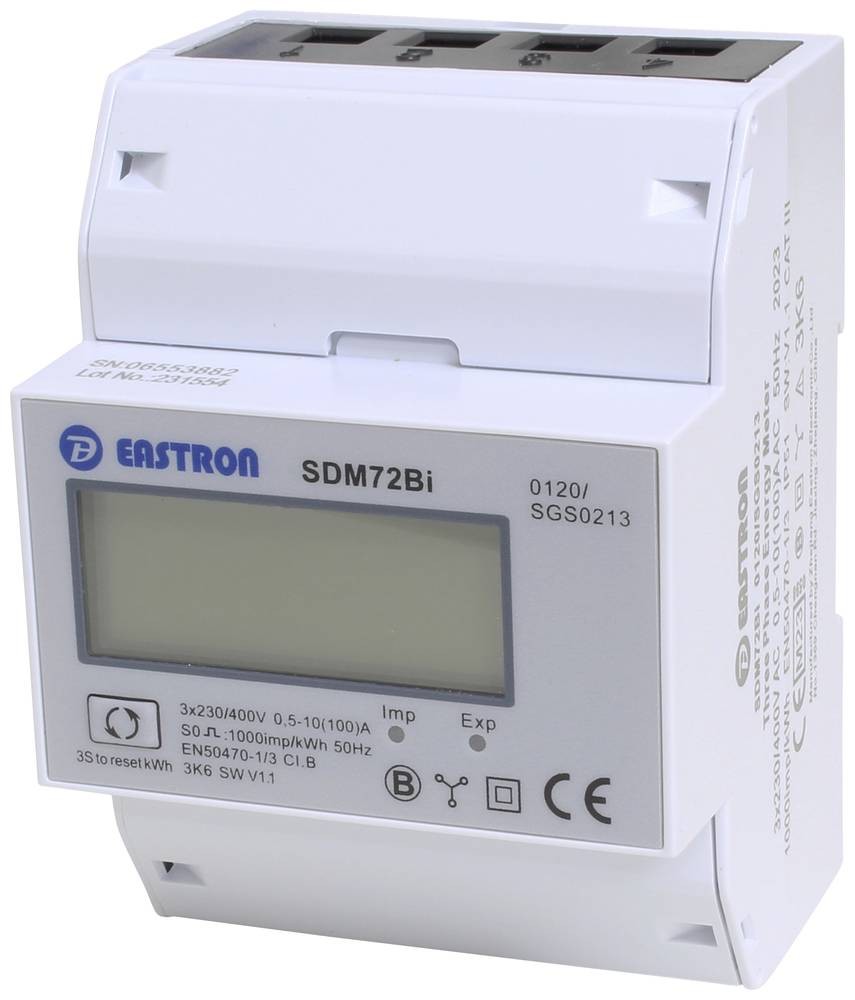 Counttec SDM72Bi Zweirichtungs-Hutschienenzähler digital 100A MID-