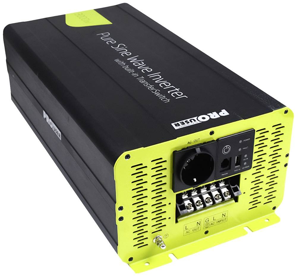 ProUser voltage converter PSI3000TX 3000W 12V - 230 V/AC incl. remote