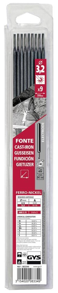 GYS Guss Sch whiteelektroden 9 St. (Ø x L) 3.2mm x 350mm 70 - 110A