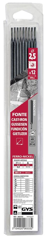 GYS Guss Sch biancoelektroden 12 St. (Ø x L) 2.5mm x 350mm 50 - 90A