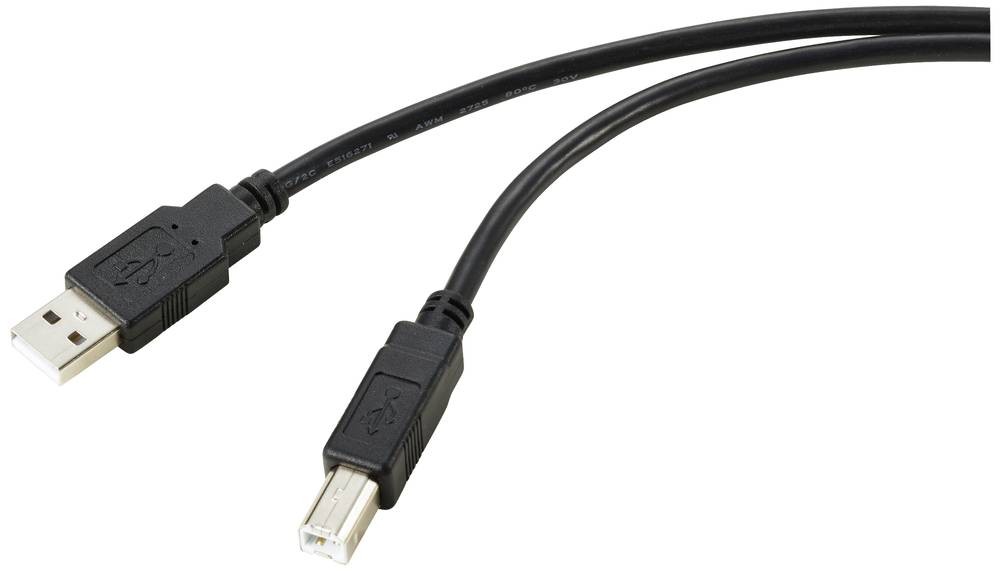 Renkforce USB-Kabel USB 2.0 USB-A Stecker, USB-B Stecker 15.00m