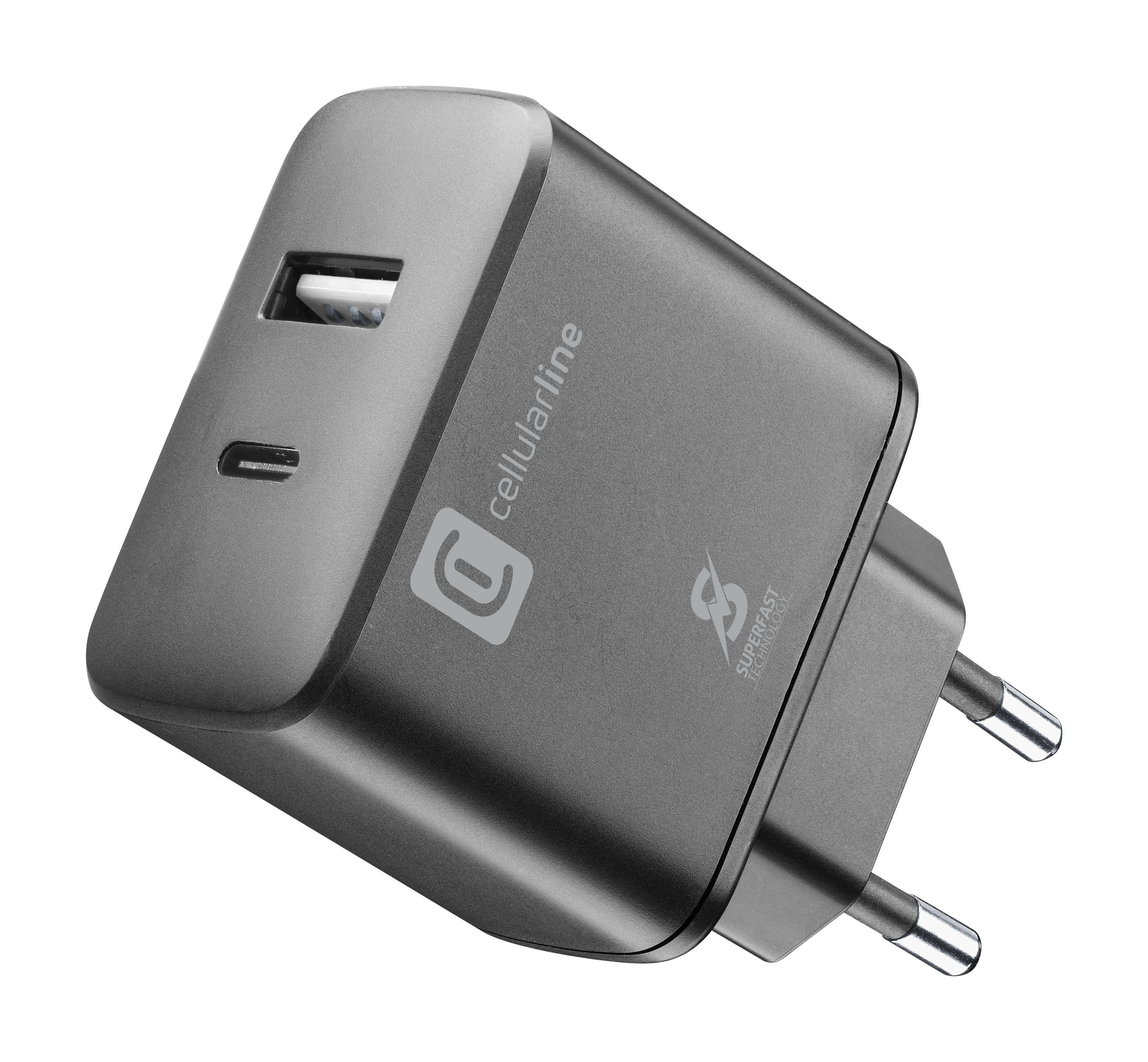 Cellularline Dual Port Travel Charger 25W Black