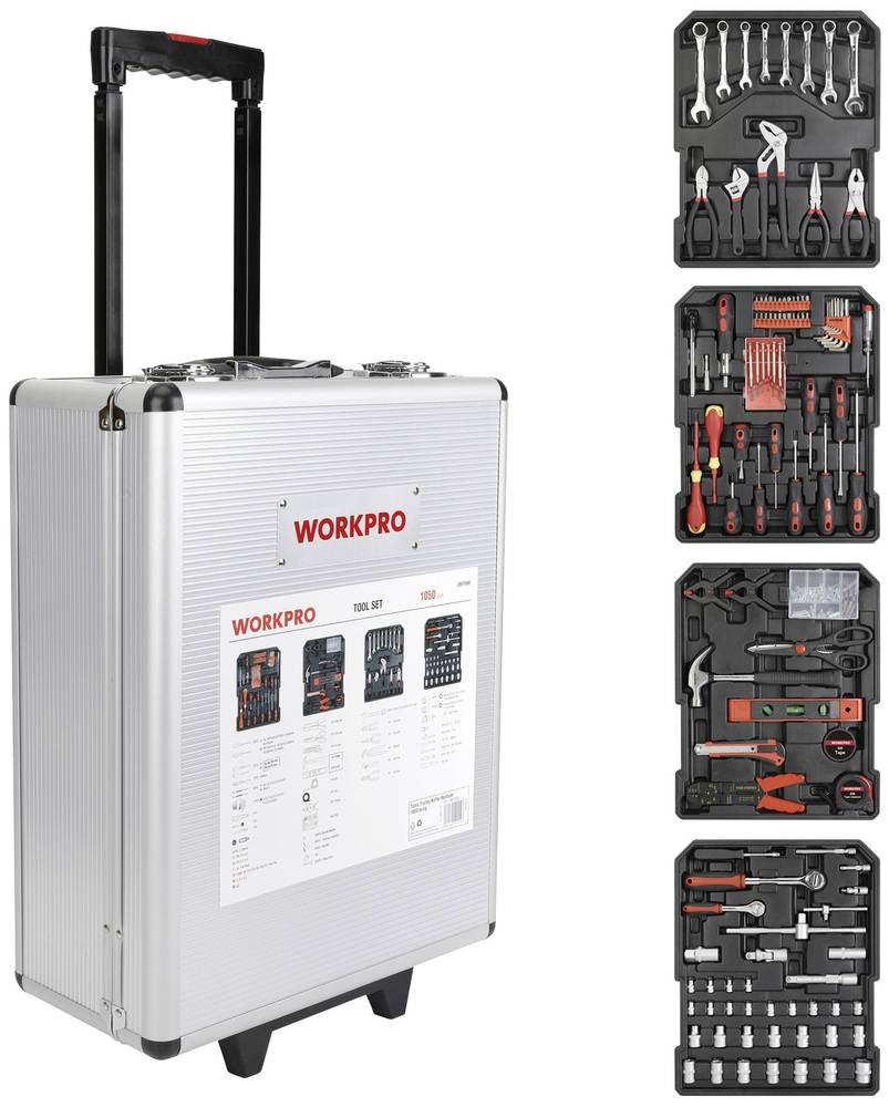 WorkPro WP1050 Trolley-suitcase bestückt 1050teilig (L x B x H) 37 x