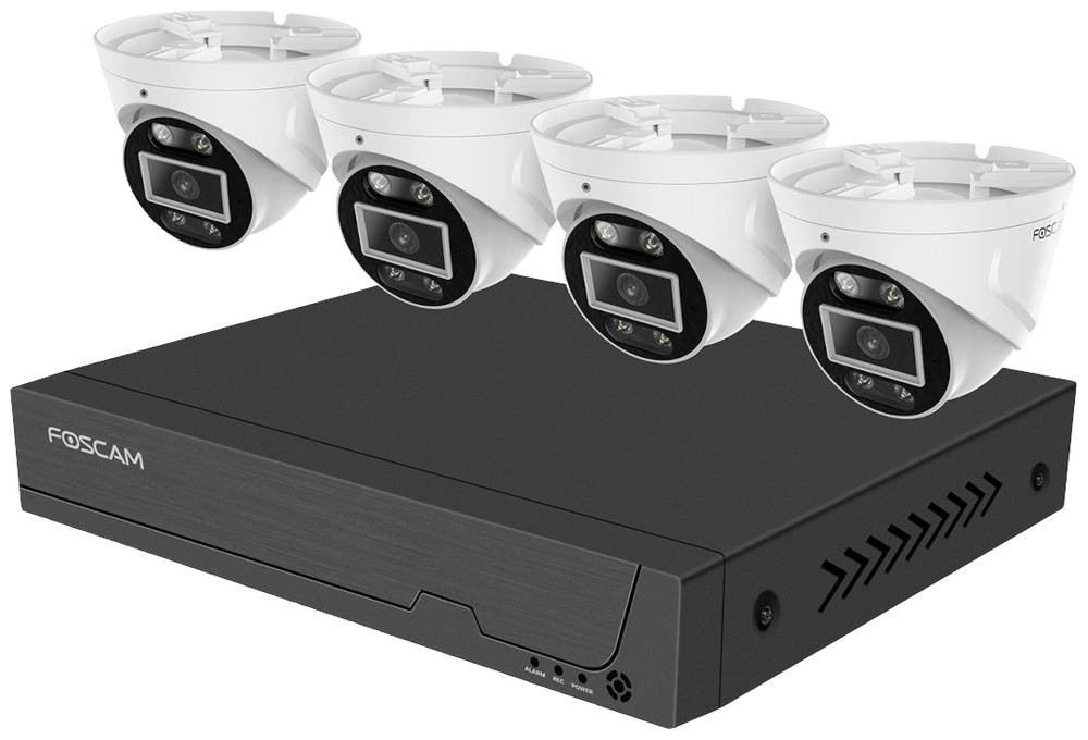 Foscam FN9108E-T4-2T Video-Überwachungssystem white 4x 3K PoE Dome