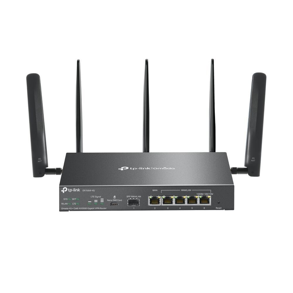 TP-Link Omada ER706W-4G 4G + Cat6 AX3000 Gigabit VPN Router