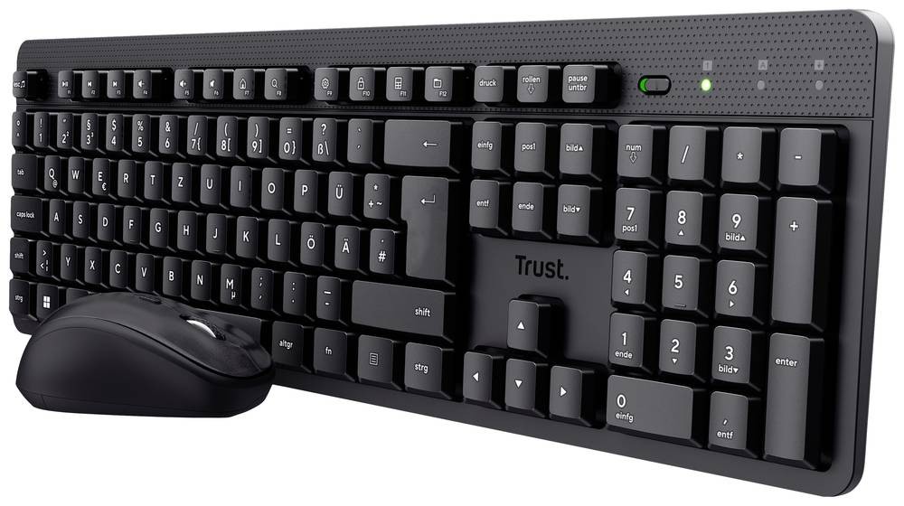 Trust TKM-360 Kabellos Tastatur, Maus-Set Geräuscharme Tasten,