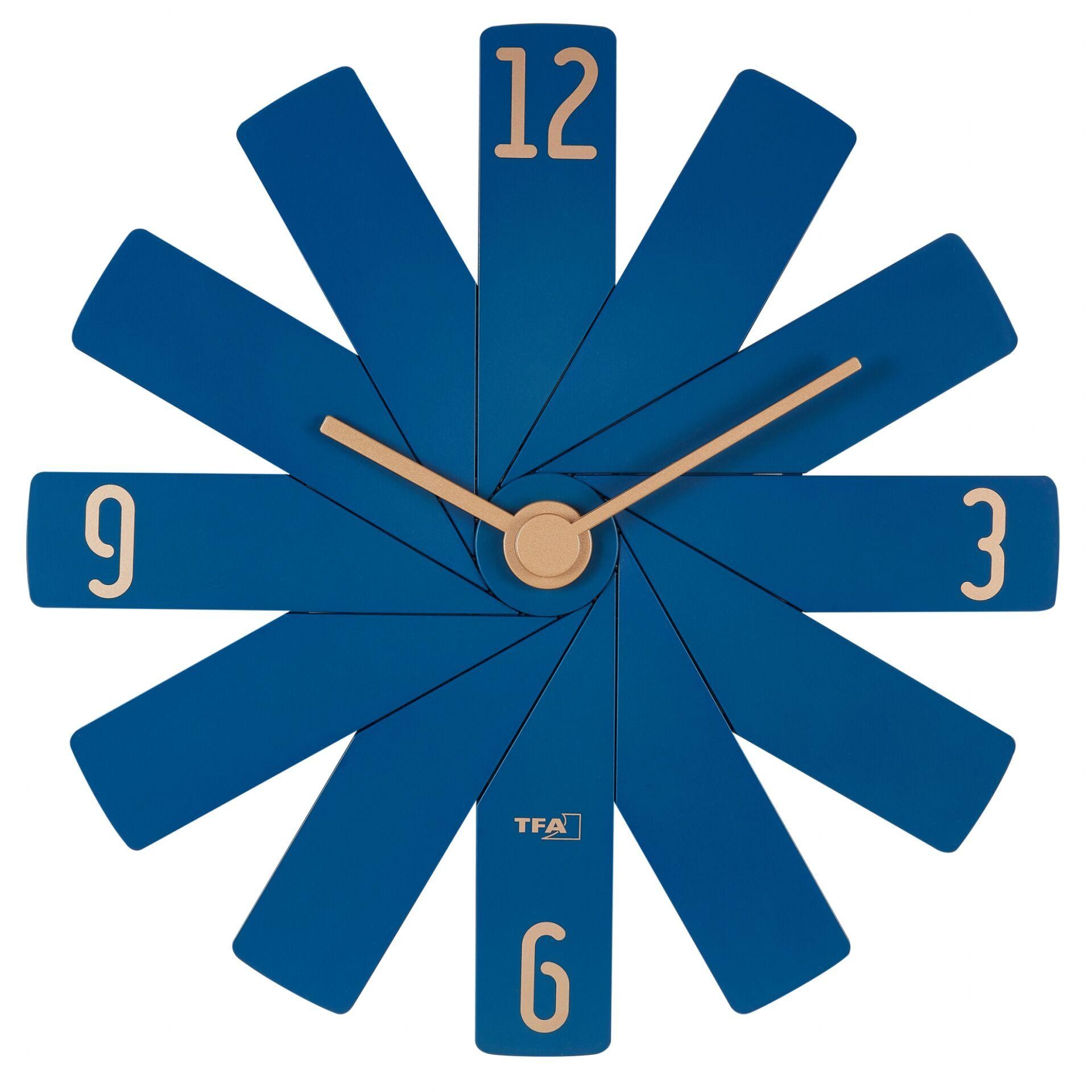 TFA Dostmann 60.3020.06 Quarz wall clock 40mm x 3.7mm x 40mm Blau,