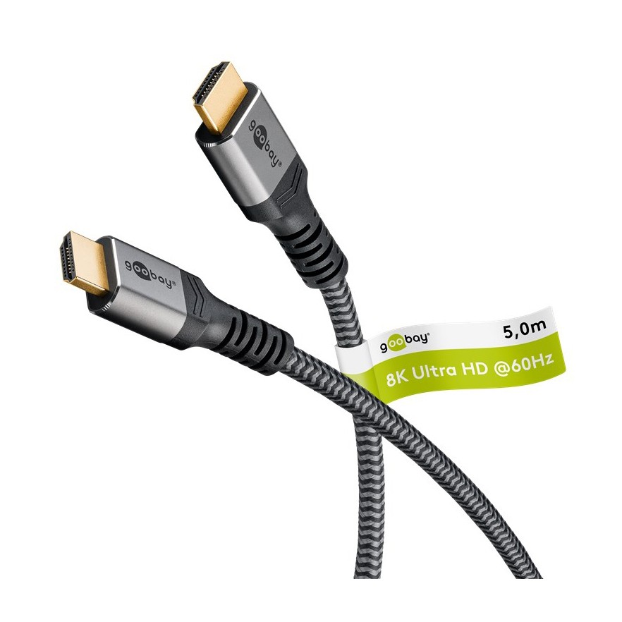 Goobay 65262 HDMI cable 3 m HDMI Type A (Standard) Black, Silver -