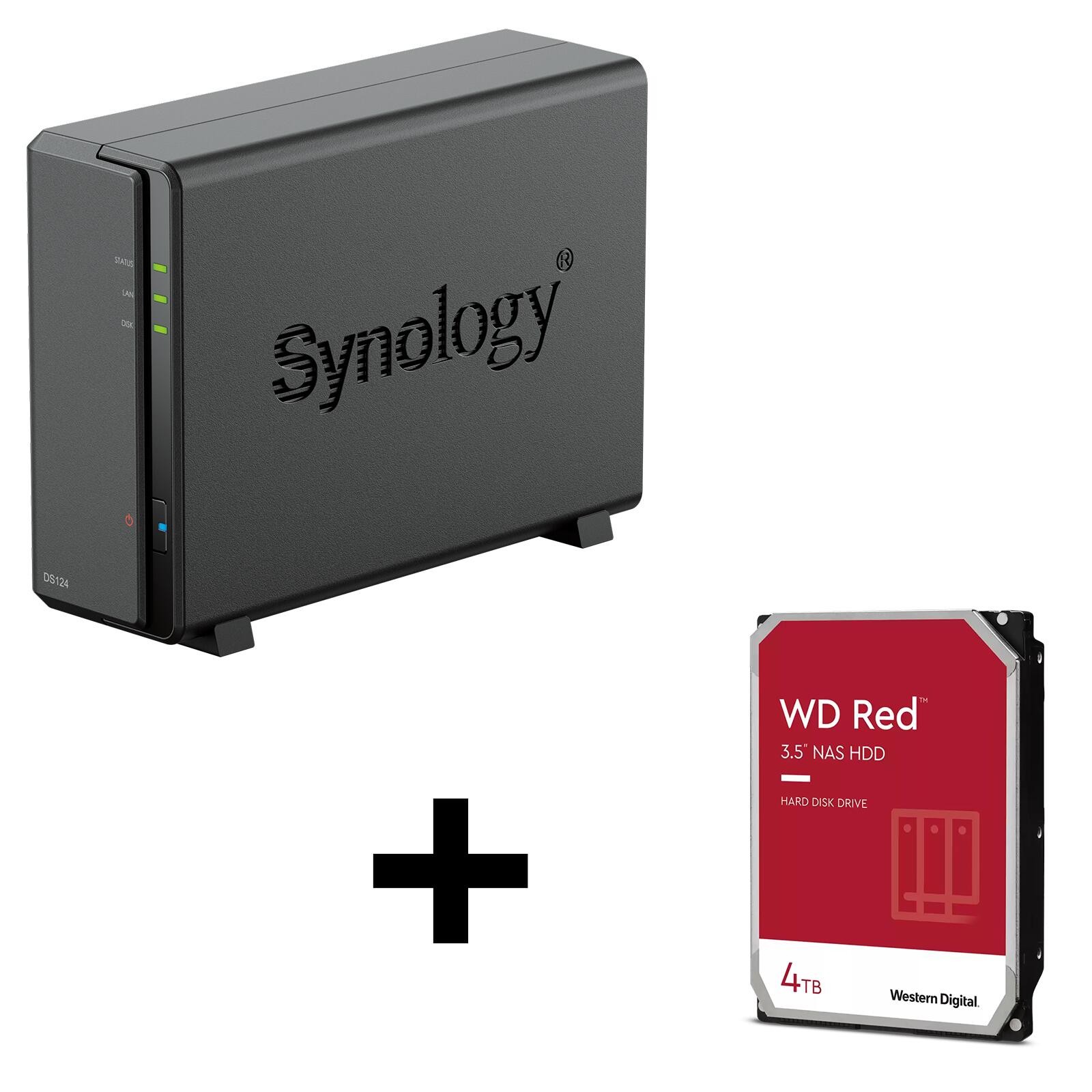 Synology DiskStation DS124 1 Einschub NAS-Server Leergehäuse + 1x WD