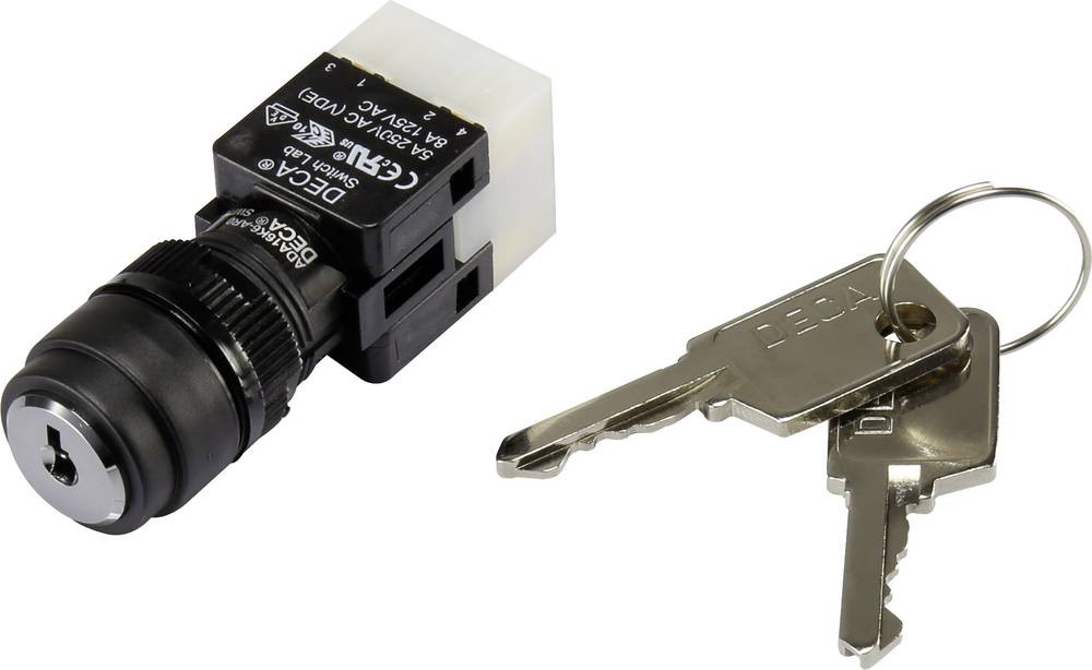 DECA 1384380 ADA16K6-AR0-CA Schlüsselschalter 250 V/AC 5A 1 x Aus/