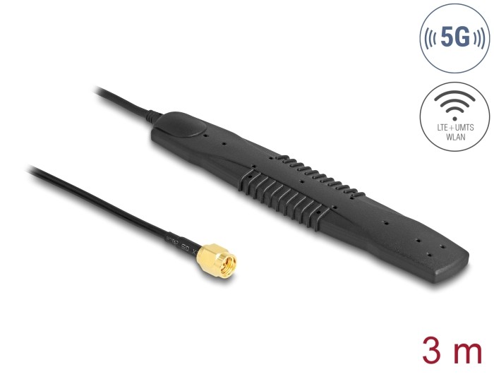 DeLOCK 5G LTE, WLAN Antenna SMA plug 2,5 dBi omnidirectional fixed