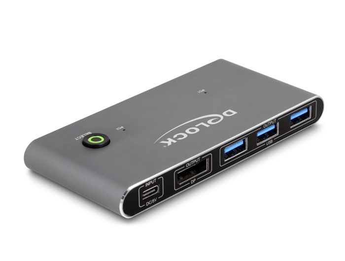 DeLOCK DisplayPort KVM Switch 8K 30 Hz with USB 5 Gbps - DeLOCK