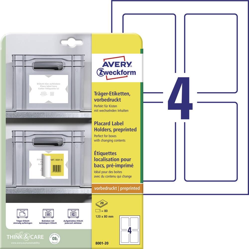Avery Placard Label Holders - Avery Placard Label Holders, Light grey,