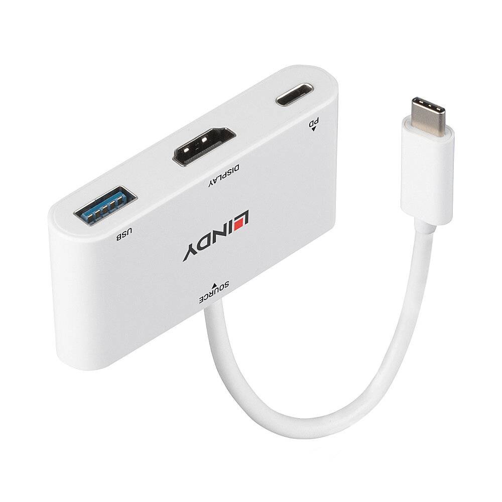 Lindy Convertisseur USB 3.2 Type C vers HDMI avec port USB Type A et