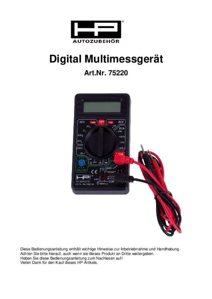 HP Autozubehör Hand-Multimeter digital CAT II 500V