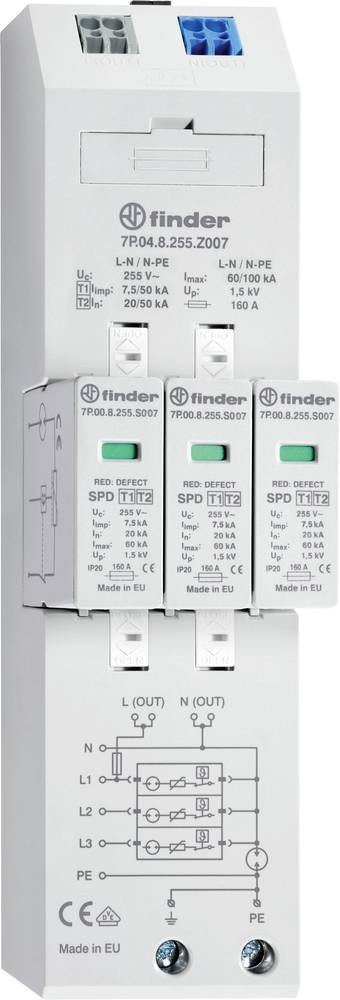 Finder 7P.04.8.255.Z007 7P.04.8.255.Z007 Überspannungsableiter 20 kA