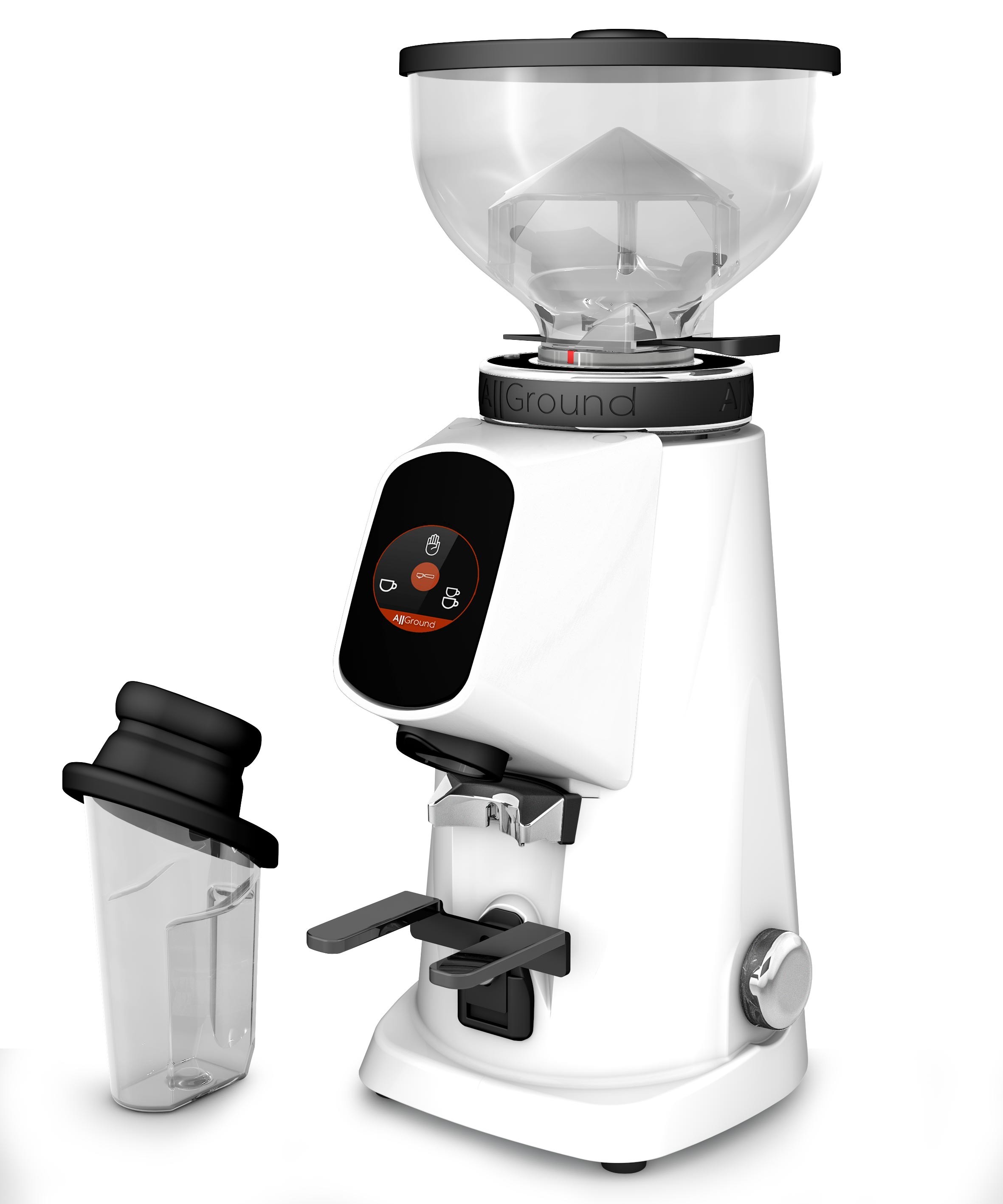Fiorenzato AllGround Arctic coffee mill white Chrom, Dark-T Titan