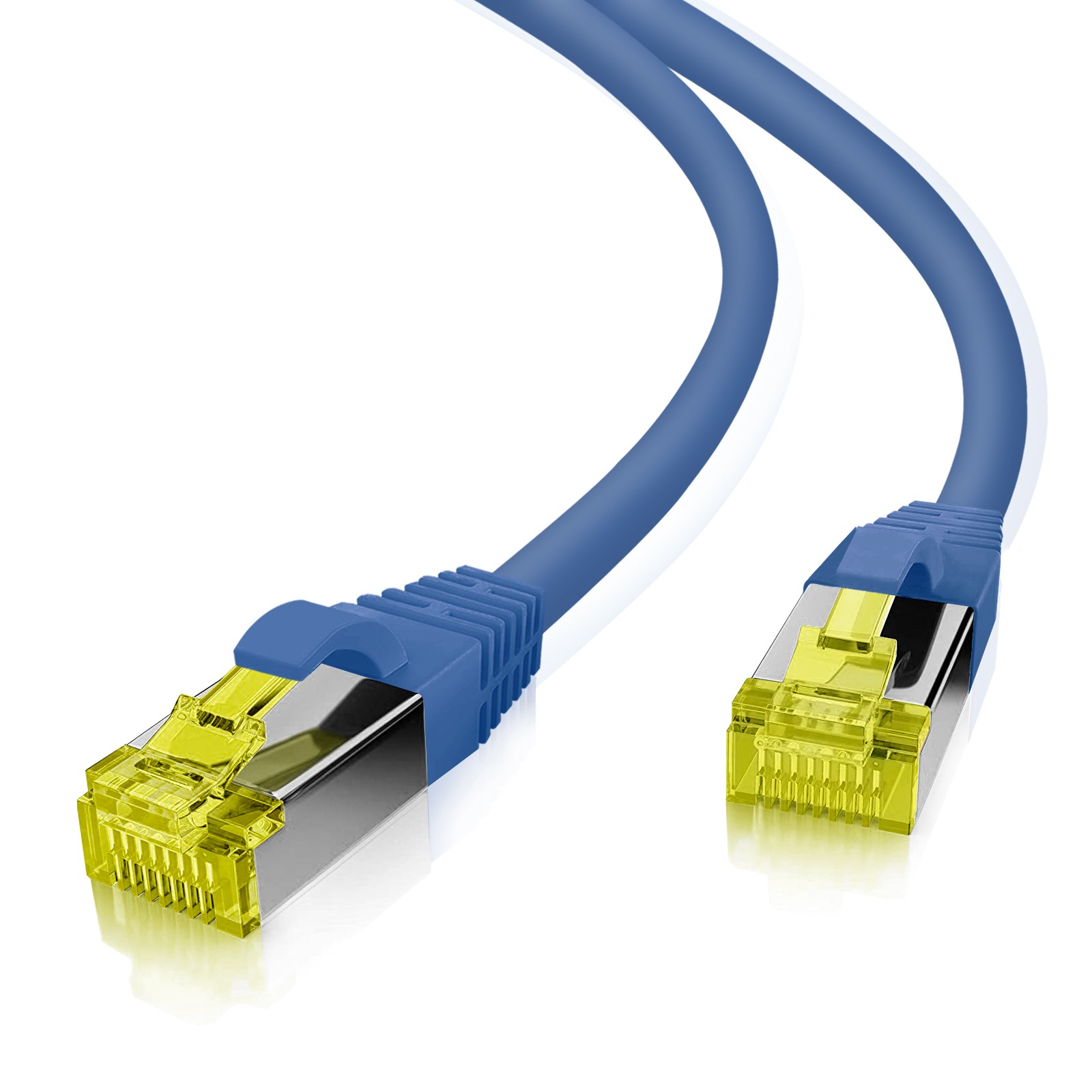 helos Patchkabel Cat 6a Superflex S/FTP Cat 7 Rohkabel blau 30m AWG26/
