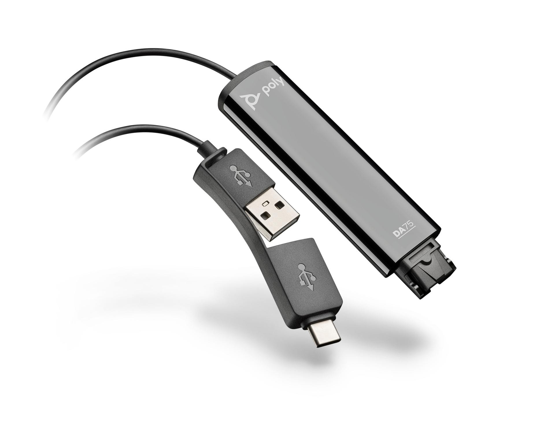 HP Poly DA75 Wideband QD auf USB-Adapter (USB-A & USB-C)