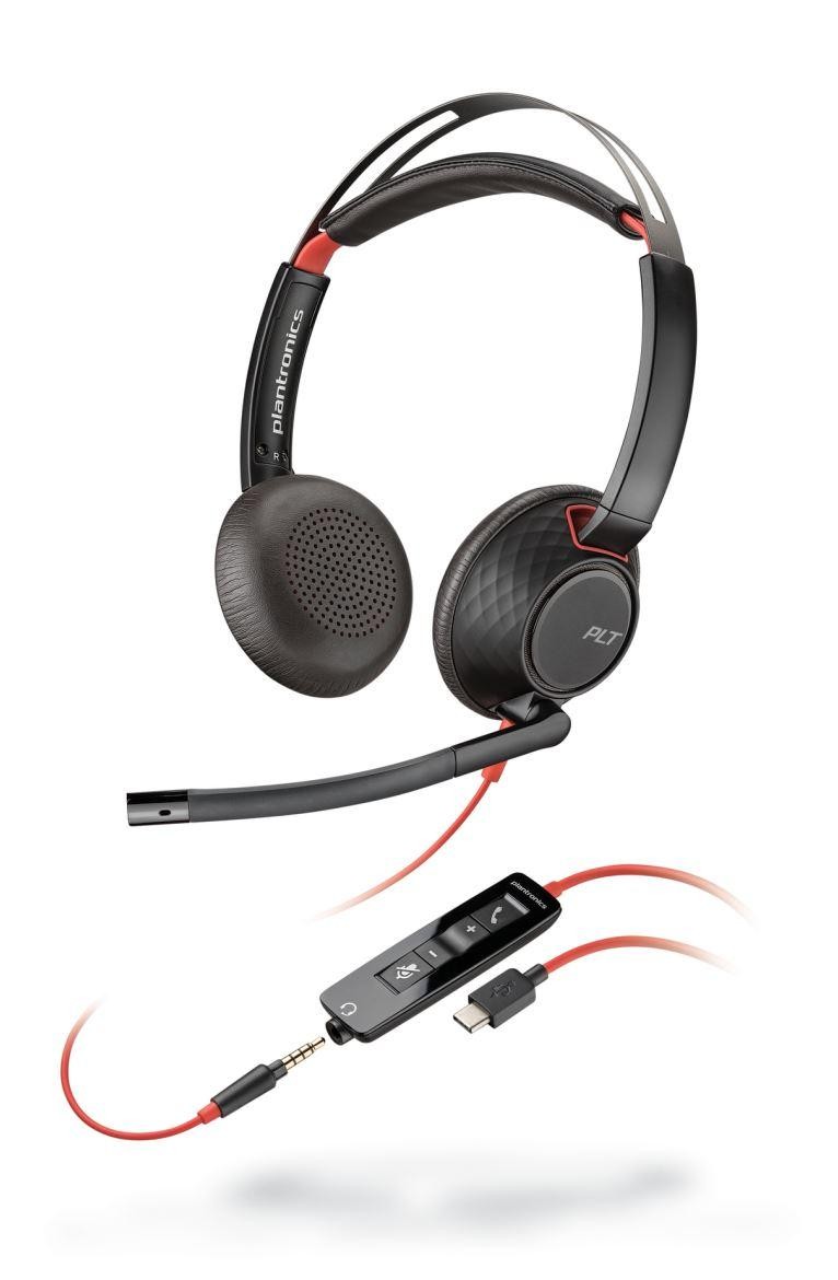 HP Poly Blackwire 5220 Stereo USB-C Headset +3.5mm Plug +USB-C/A