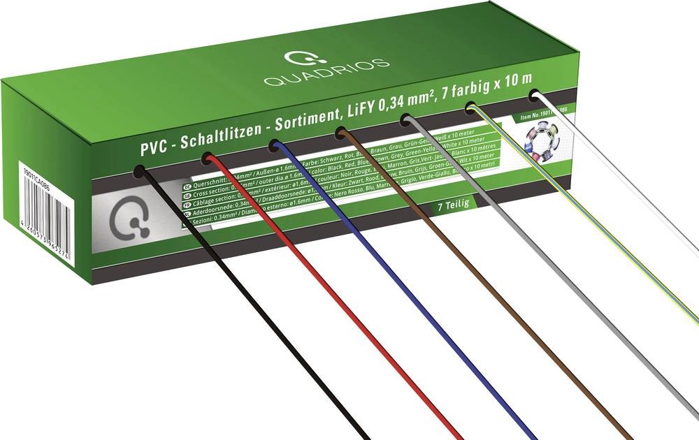 Quadrios 19011CA086 Litze LiFY 1 x 0.34mm² Blau, brown, grey, Rot,