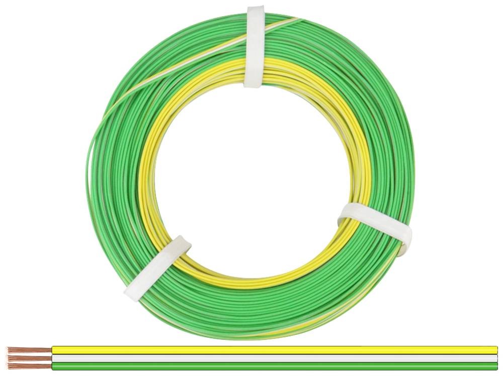 Donau Elektronik 325-354-25 Litze 3 x 0.25mm² Gelb, white, green 25m