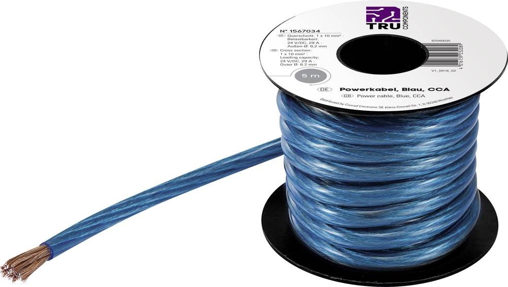 TRU Components 1565200 Massekabel 1 x 16mm² blue 5m
