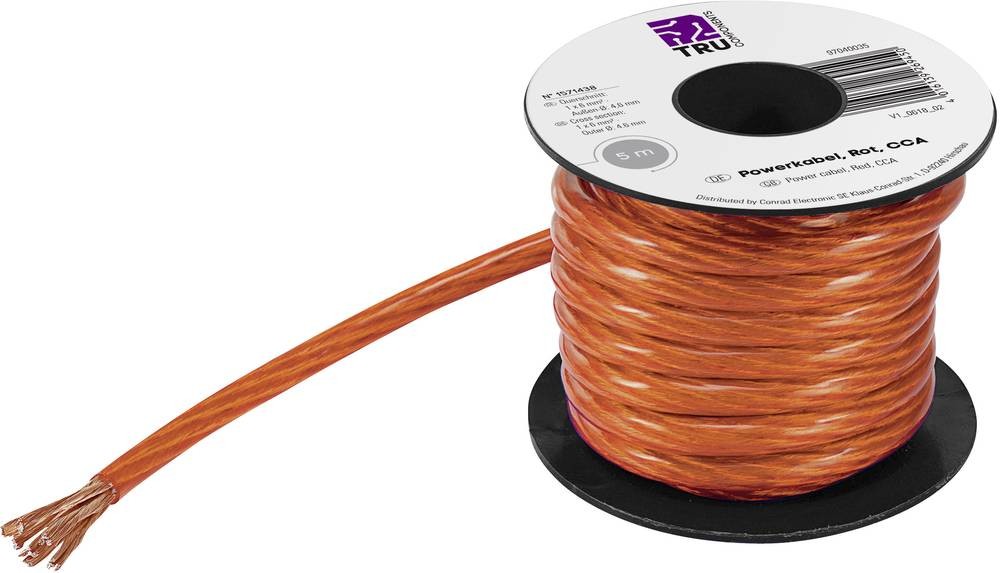 TRU Components 1567035 Massekabel 1 x 16mm² Rot 5m