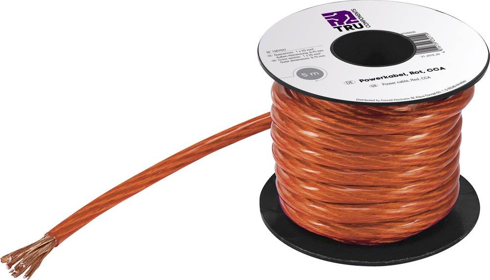 TRU Components 1567037 Massekabel 1 x 25mm² Rot 5m