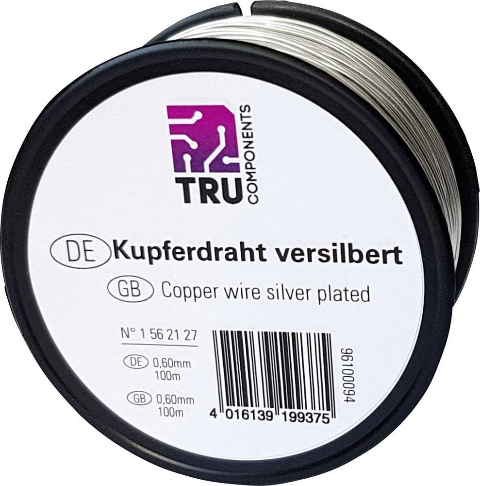 TRU Components Kupferdraht Außen-Durchmesser (sin Isolierlack): 0.