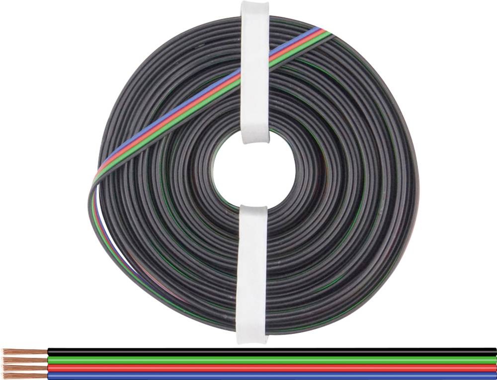 Donau Elektronik 419-100 Litze 4 x 0.25mm² Schwarz, Grün, Rot, Blau