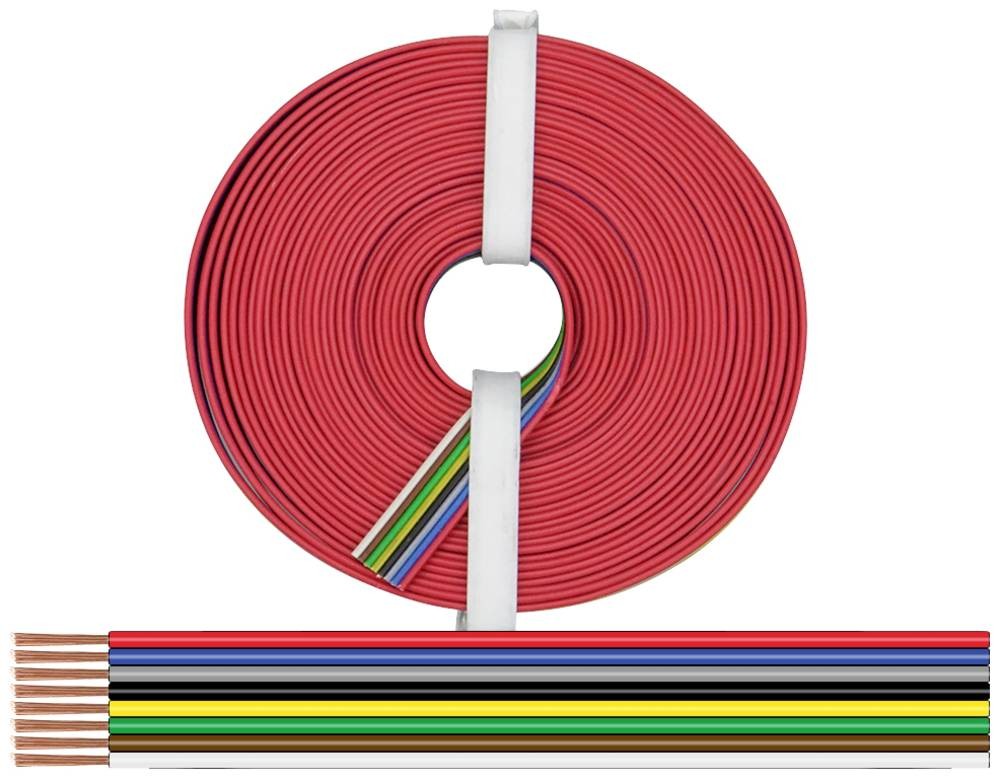 Donau Elektronik 225-885-10 Litze 8 x 0.25mm² Schwarz, Rot, Blau,