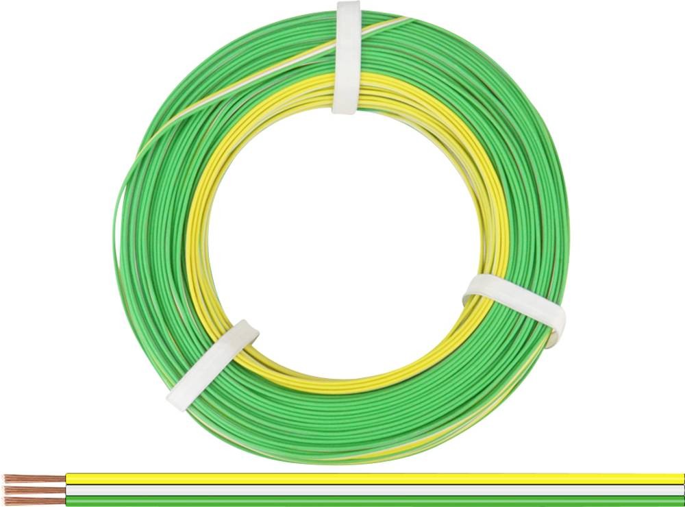 Donau Elektronik 318-354-50 Litze 3 x 0.14mm² Gelb, white, green 50m