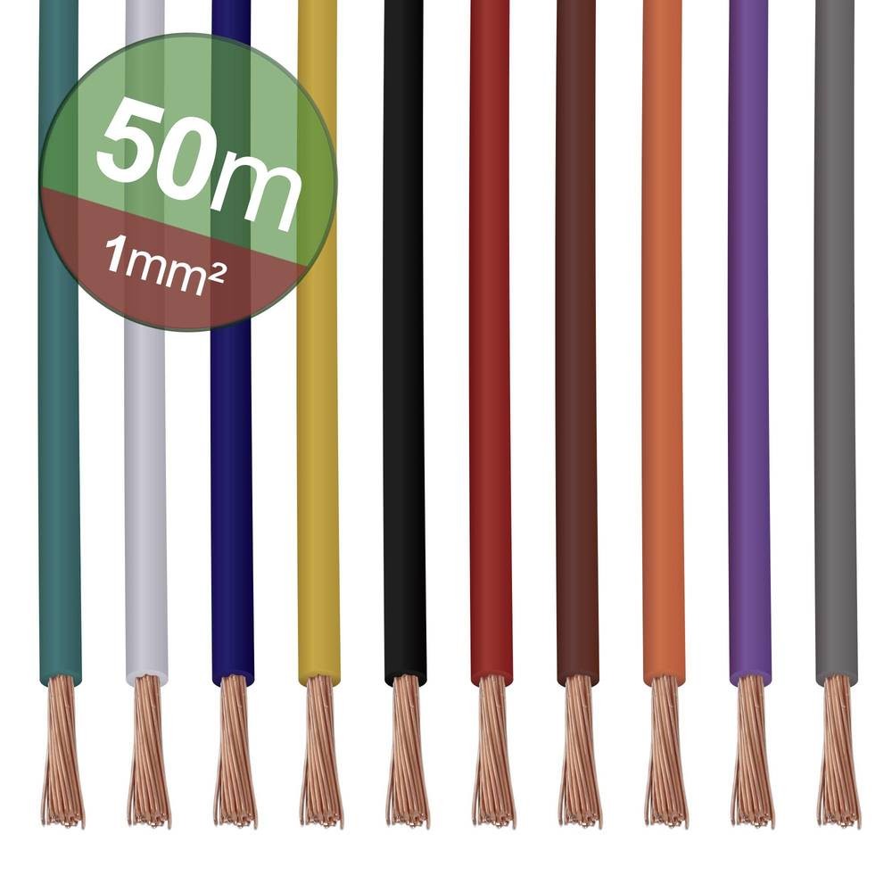 Quadrios 22CW006 Litzensortiment 1 x 1.0mm² white, Blau, brown,