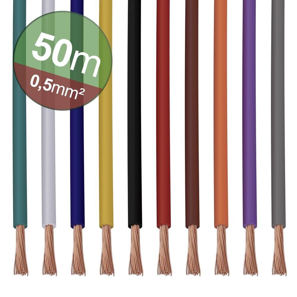Quadrios 22CW004 Litzensortiment 1 x 0.5mm² white, Blau, brown,