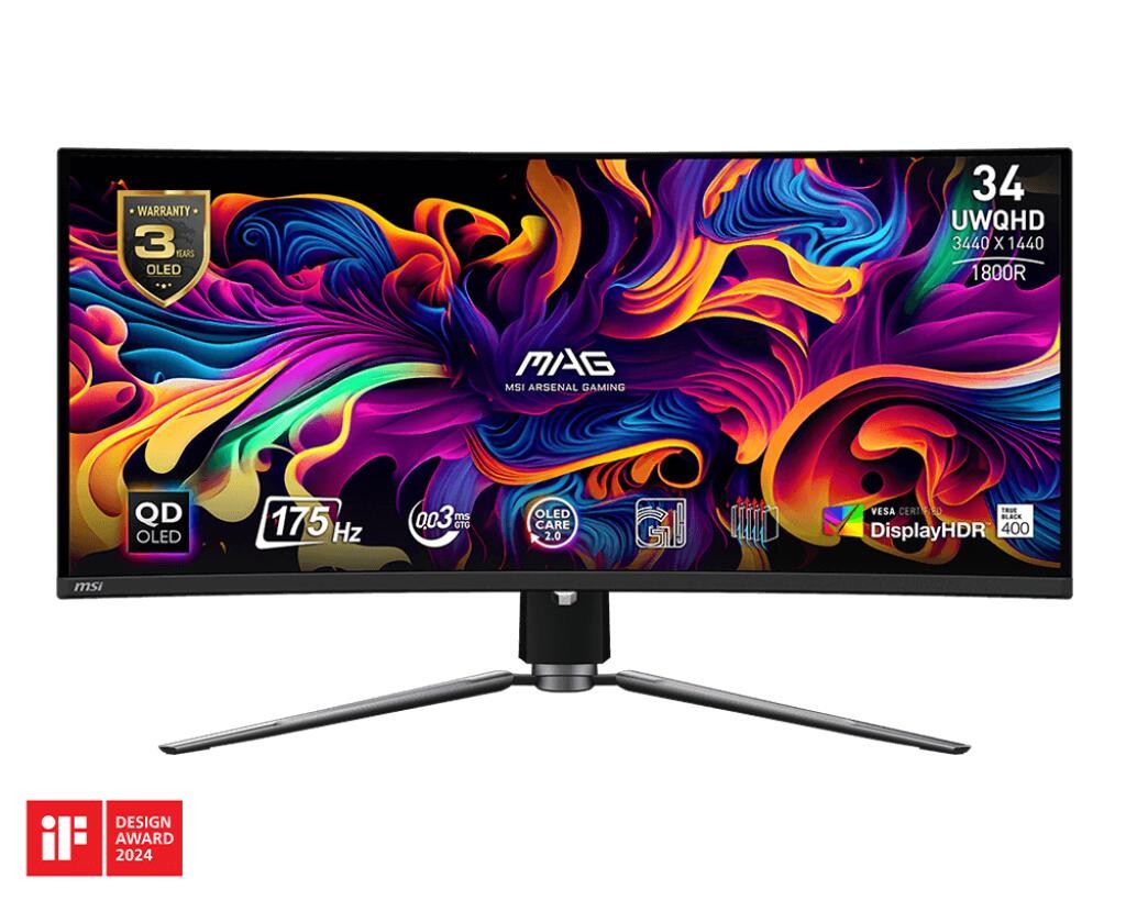 MSI MAG 341CQPDE Curved Gaming Monitor 86.82cm (34.18"")