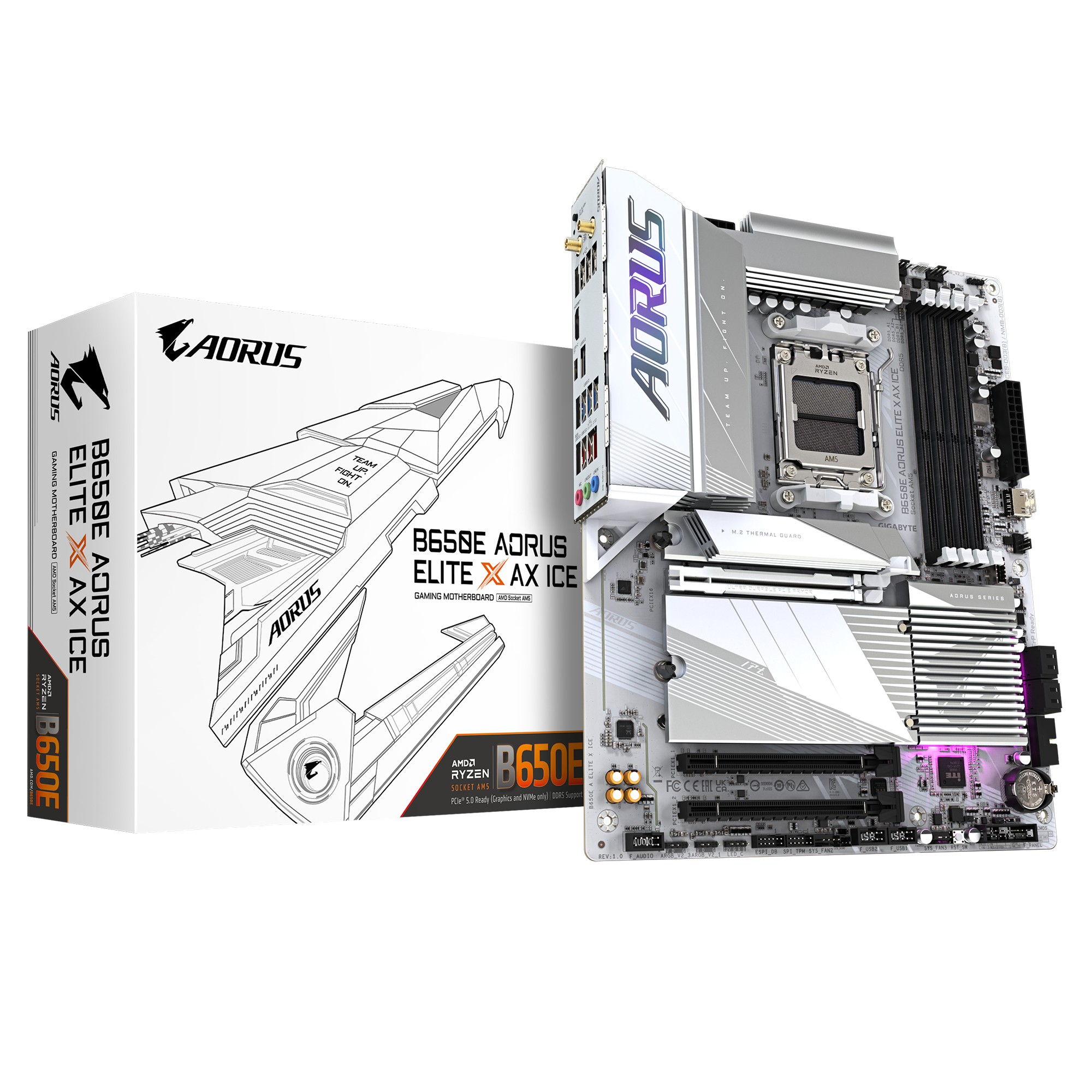 GIGABYTE B650E AORUS ELITE X AX ICE Carte mère - AMD Ryzen série