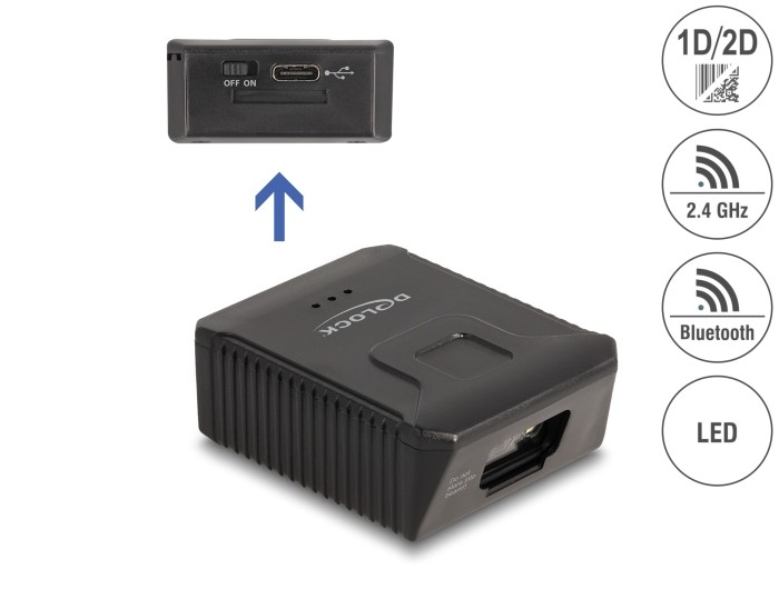 DeLOCK Wearable Barcode Scanner 1D und 2D mit 2,4 GHz oder Bluetooth -