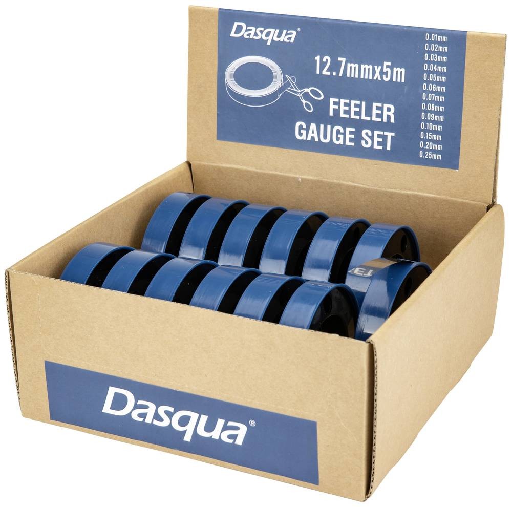 Dasqua 1803-0105 13-teiliges Fühlerlehrenband Set Dicke: 0,01, 0,02,