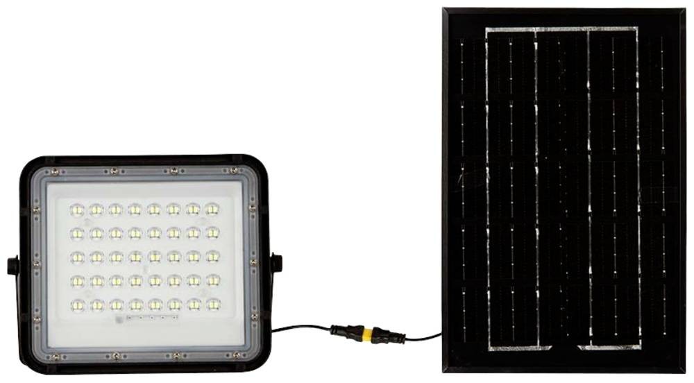 V-TAC VT-40W 7821 LED-Flutlichtstrahler, Solarmodule 6W Kaltblanc noir