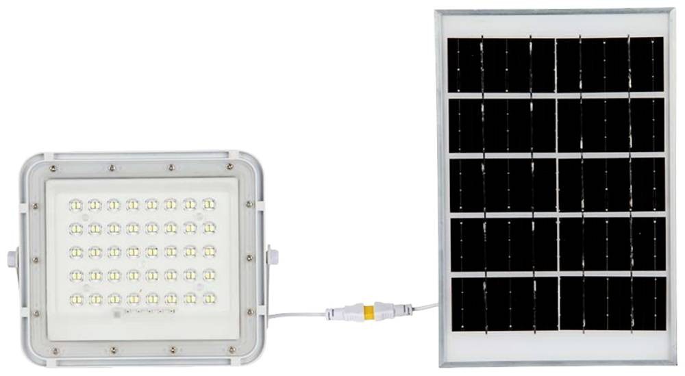 V-TAC VT-40W 7839 LED-Flutlichtstrahler, Solarmodul 6W Kalt white