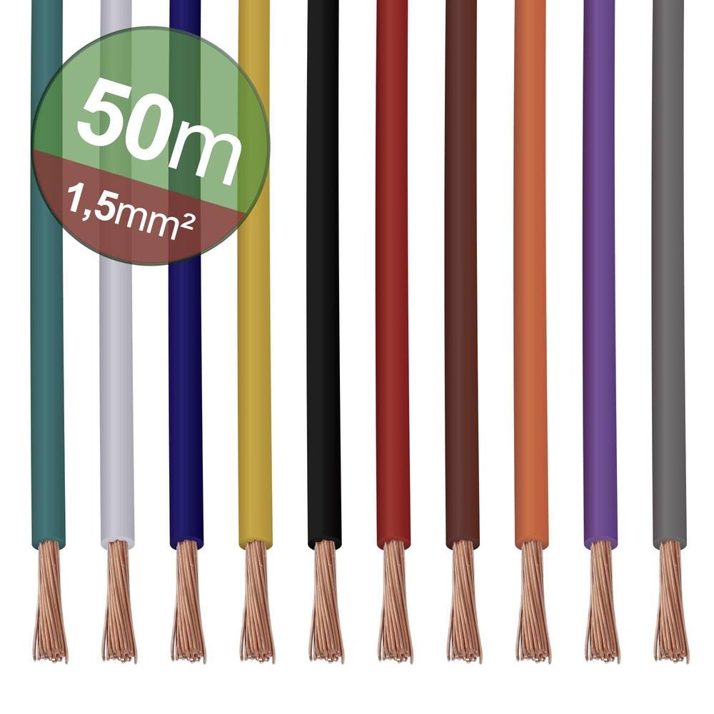 Quadrios 22CW007 Litze 1 x 1.5mm² white, Blau, brown, Orange, green,