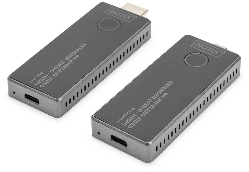Digitus Juego de extensor de vídeo inalámbrico 4K, 30 m (USB-C -