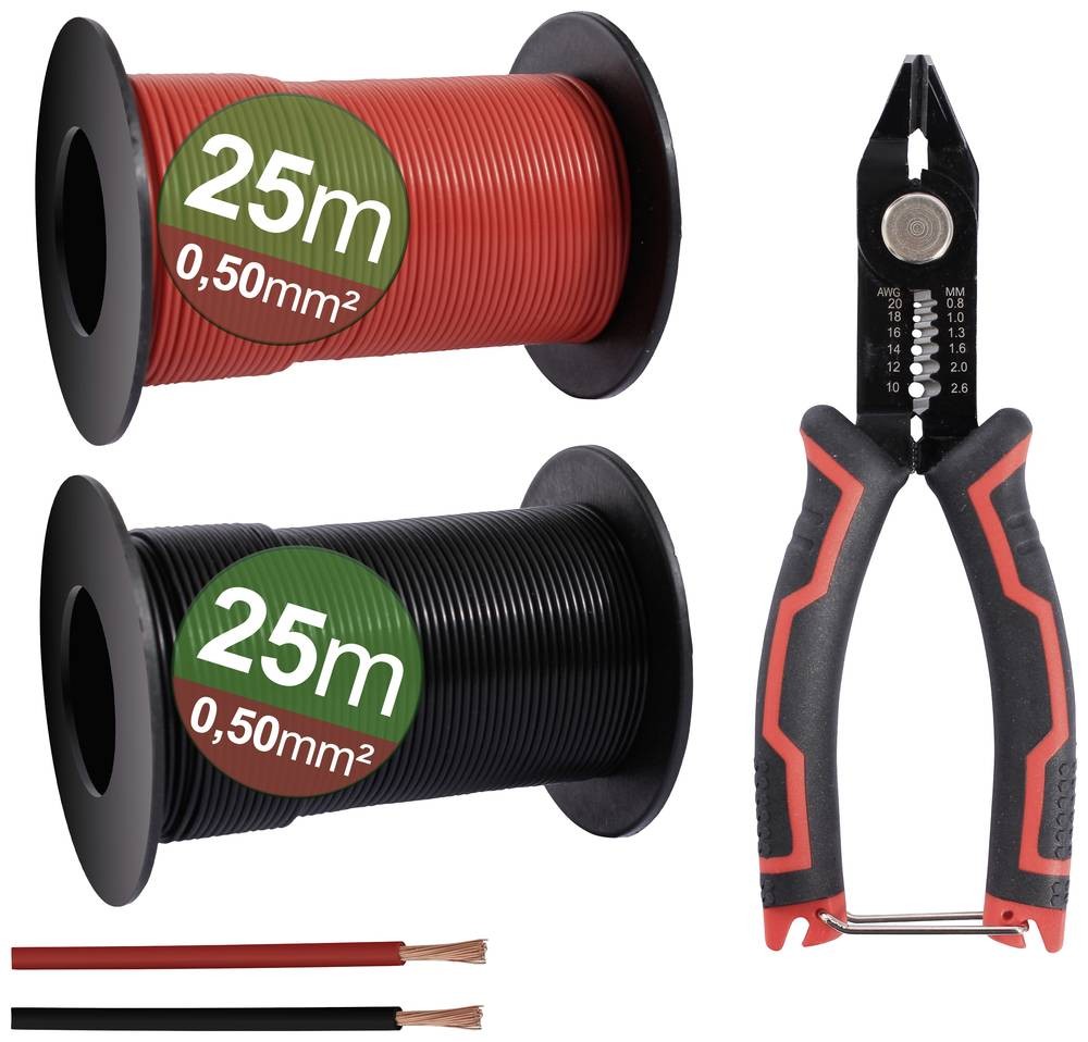 Quadrios 23CW028 Litzensortiment 0.5mm² Schwarz, Rot 1 Set