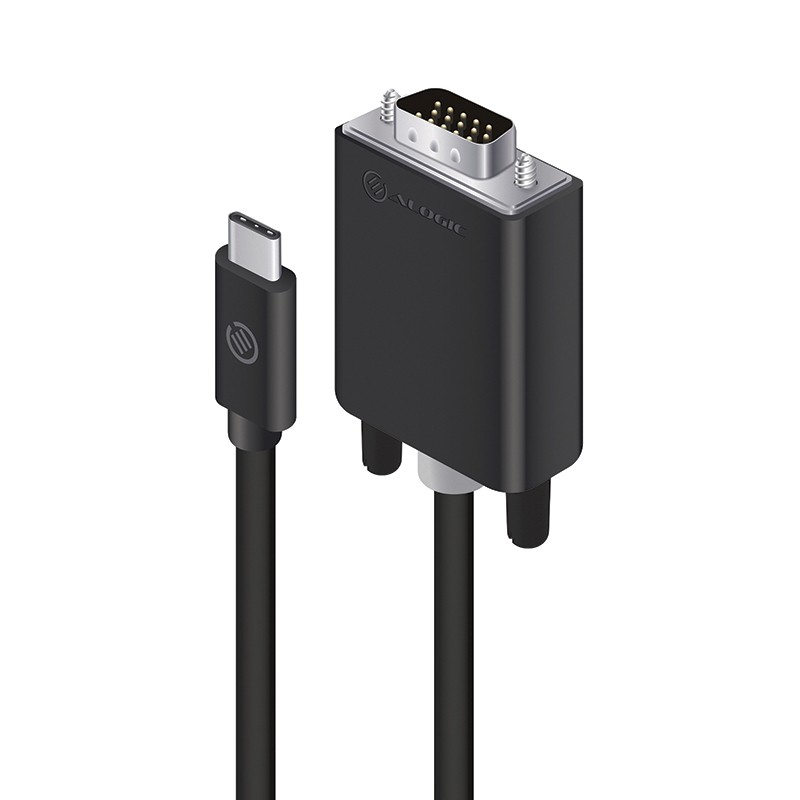 ALOGIC ELUCVG-02RBLK adaptador de cable de vídeo 2 m USB Tipo C VGA (
