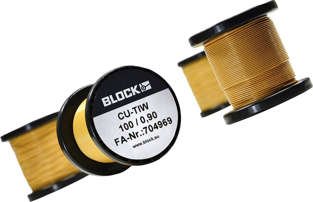 BLOCK Kupferlackdraht Außen-Durchmesser (inkl. Isolierlack)=0.75mm