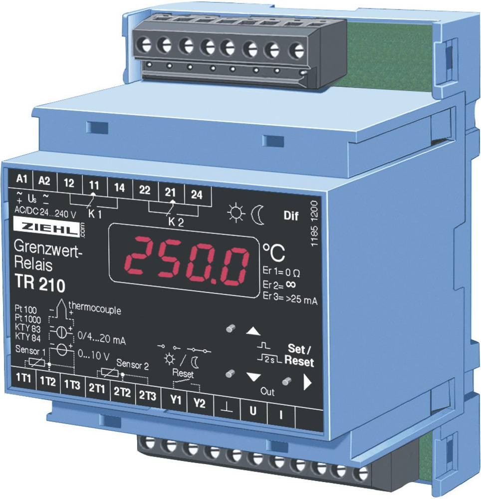 Ziehl TR 210 Temperaturregler KTY -270 fino a 1820°C Relais 5 A,